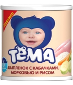 Пюре Тёма Цыпленок с кабачками, морковью и рисом с 6 ме…