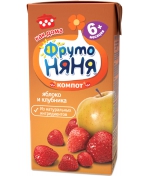 Компот ФрутоНяня Яблоко и клубника с 6 мес. 200 мл