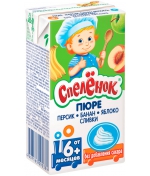 Пюре Спелёнок Персик-банан-яблоко со сливками с 6 мес.…