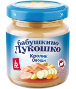 Пюре Бабушкино Лукошко Кролик с овощами с 6 мес. 100 г