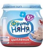 Пюре ФрутоНяня Цыпленок с 6 мес. 80 г