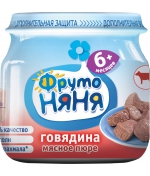 Пюре ФрутоНяня Говядина с 6 мес. 80 г
