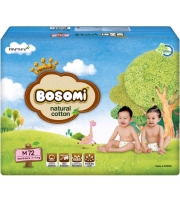 Подгузник Bosomi Natural Cotton M (7-11 кг), 72 шт.