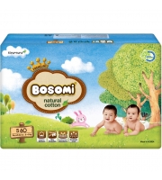 Подгузник Bosomi Natural Cotton  S (5-8 кг), 60 шт.