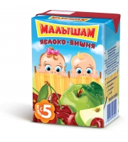 &quot;Малышам&quot; Нектар из яблок и вишни, 200 мл