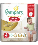 Трусики-подгузники Pampers Premium Care 4 (9-14 кг) 22…