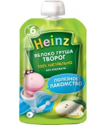 Пюре Heinz Яблоко и груша с творогом с 6 мес. 90 г (пау…