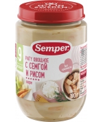 Пюре Semper Рагу овощное с семгой и рисом с 9 мес. 190…