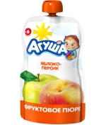 Пюре Агуша Яблоко-персик с 6 мес. 90 г (пауч)