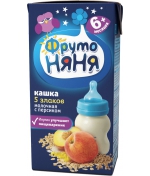 Каша готовая молочная ФрутоНяня пять злаков с персиком…
