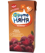 Компот ФрутоНяня Вишня и малина с 5 мес. 200 мл
