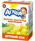 Сок Агуша Яблоко и виноград с 6 мес. 200 мл