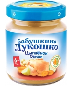 Пюре Бабушкино Лукошко Цыпленок с овощами с 6 мес. 100…