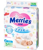 Подгузники Merries S (4-8 кг) 82 шт.