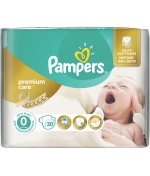 Подгузники Pampers Premium Care 0 (1-2,5 кг) 30 шт.