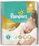 Подгузники Pampers Premium Care 1 (2-5 кг) 22 шт.