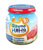 Пюре ФрутоНяня из говядины и мяса цыпленка с кабачками…