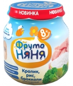 Пюре ФрутоНяня из капусты брокколи и мяса кролика с рис…
