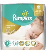 Подгузники Pampers Premium Care 1 (2-5 кг) 88 шт.