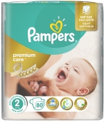 Подгузники Pampers Premium Care 2 (3-6 кг) 80 шт.