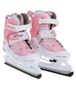 Коньки Ase-Sport раздвижные ASE-211F Pink, р.S (30-33)