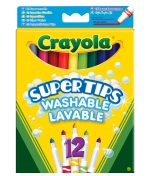 Тонкие фломастеры Crayola «Супертипс» ярких цветов 12 ш…