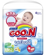 Трусики-подгузники Goo.N S (5-9 кг) 62 шт.