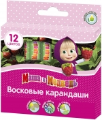 Восковые карандаши Маша и Медведь 12 цветов