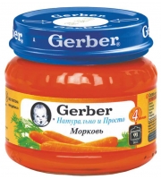 Пюре Gerber с 4 мес. морковь 80 г