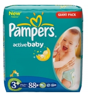 Подгузники Pampers Active Baby Giant 5-10 кг, 88 шт.