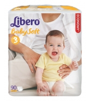 Подгузники Libero Baby Soft 4-9 кг 90 шт.