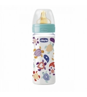 Бутылочка Chicco пластиковая, латексная соска с 2 мес. 250 мл