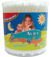 Ватные палочки AURA стакан 200 шт