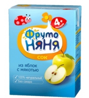 Сок Фрутоняня яблоко с мякотью с 4 мес., 200 мл