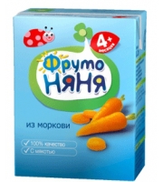 Сок Фрутоняня морковь с мякотью с 4 мес., 200 мл.