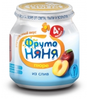 Пюре ФрутоНяня Слива с 4 мес. 100 гр.