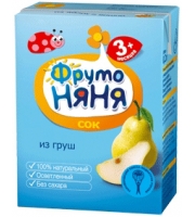 Сок ФрутоНяня Груша осветленный с 3 мес. 200 мл. б/сах.
