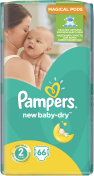 Подгузники Pampers New Baby-Dry 2 (3-6кг) 66 шт.