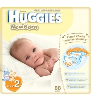 Подгузники Huggies Newborn 3-6 кг. 88 шт.