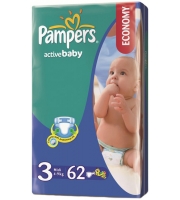 Pampers Active Baby 4-9 кг (62 шт.)