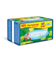 Салфетки  влажные Huggies без добавок сменый блок 2*64 шт