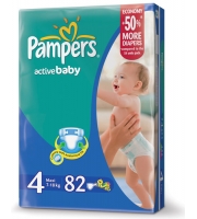 Pampers Active Baby 7-18 кг (82 шт.)