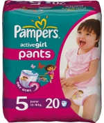 Трусики-подгузники Pampers Active Girl (12-18 кг) 20 шт…
