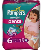 Трусики-подгузники Pampers Active Girl (16+ кг) 19 шт.