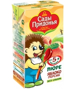Пюре Сады Придонья Яблоко-персик с 5 мес. 125 г
