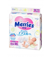MERRIES Подгузники для новорожденных  5 кг/ 90 шт.