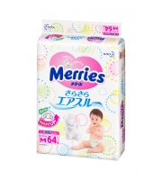 MERRIES Подгузники для детей размер М 6-11кг / 64шт.