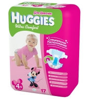 Huggies Ultra Comfort для девочек 10-16 кг (17 шт.)