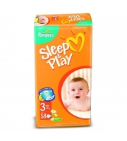 Подгузники Pampers Sleep&Play 4-9 кг, 58 шт