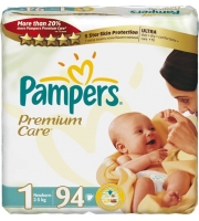 Подгузники Pampers Premium Small 2-5кг, 94 шт